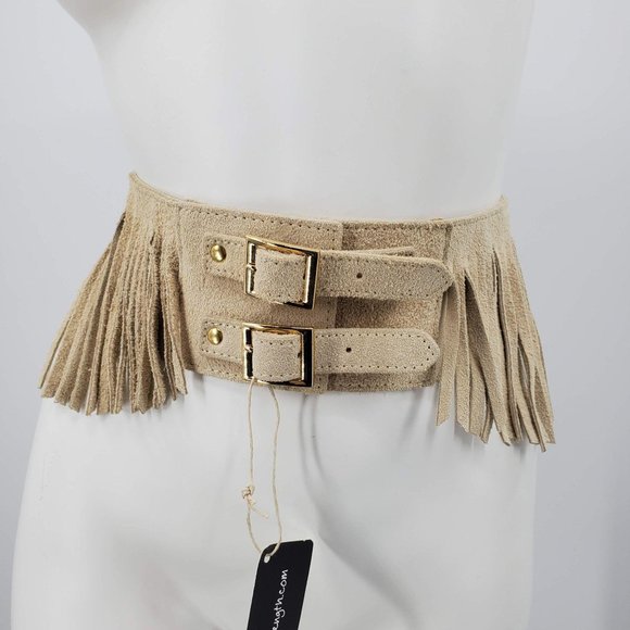 Love Strength Genuine Sand Fringe Suede Jimmi Belt - Picture 2 of 10